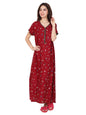 Evolove WomenS Viscose Liva Long Maxi Night Gown Nighty Dress With Pocket & Zipper, Super Soft Comfortable (Maroon, Lngry3067Mn