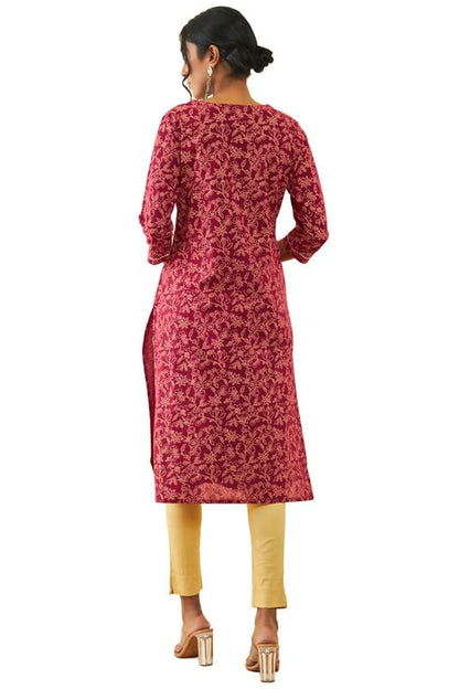 Soch Women's Cotton Straight Kurta