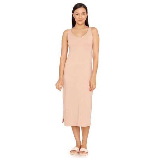Zivame Knit Cotton Kurti Slip For Women - Roebuck Beige