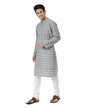 Fabindia Men's Grey Cotton Abstract Slim Fit Kurta