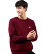Eyebogler MenS Cotton Blend Round Neck Sweatshirt Rio Red