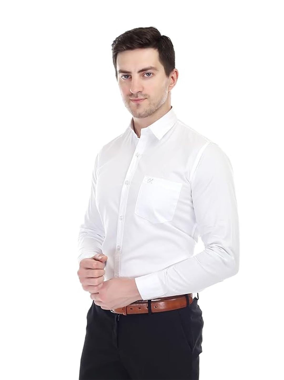 Xjarvis Ozark Cotton Solid Slim Fit Casual Shirt For Men With Pocket & Long Sleeve Button Down Shirt Collared Casual Formal Shir
