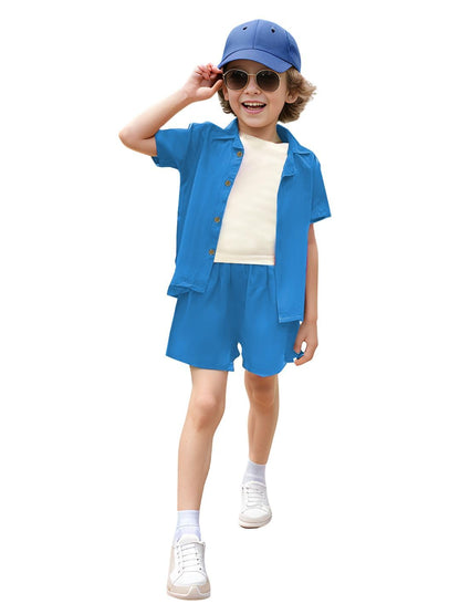 A.T.U.N. (ALL THINGS UBER NICE) Boys Solid Two Piece Set | Co-Ord Set for Boys