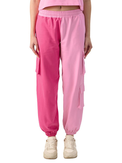 The Souled Store in A Heart Beat Women and Girls Pink Graphic Printed Regular Fit Joggers