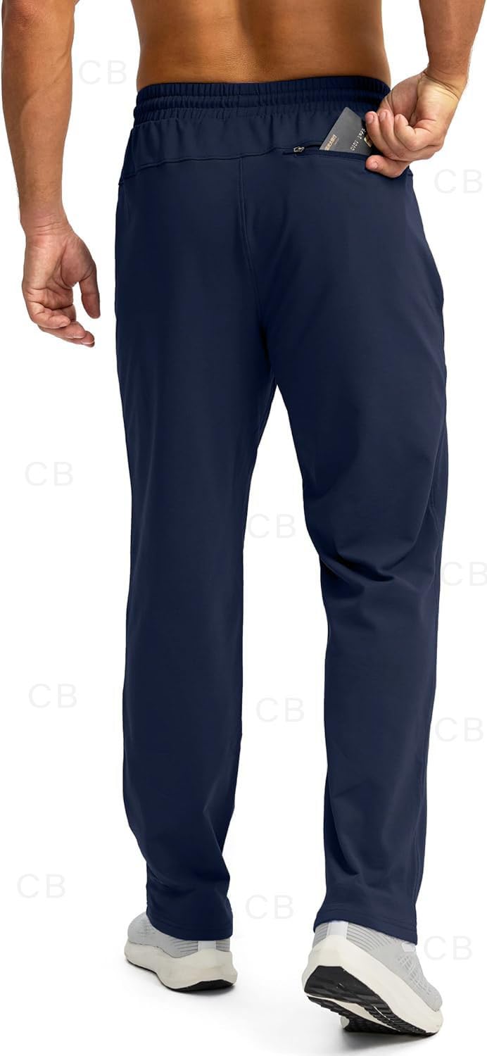 CB-COLEBROOK Mens Fleece Lined Winter Pants with 3 Zipper Pockets Warm Athletic Joggers Workout Running Sweatpants for Men Trec