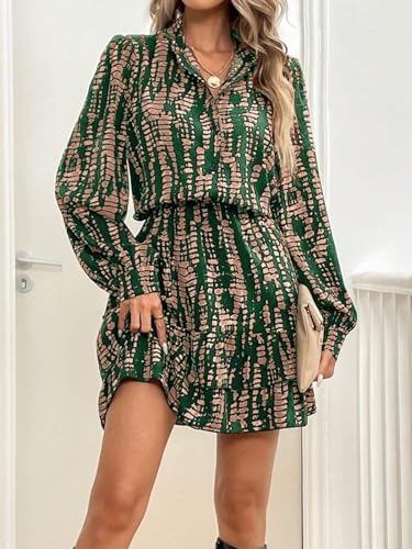 LERIYA FASHION Viscose Rayon Western Mid-Thigh Length Women Party Dress (LF-WD1269_Green