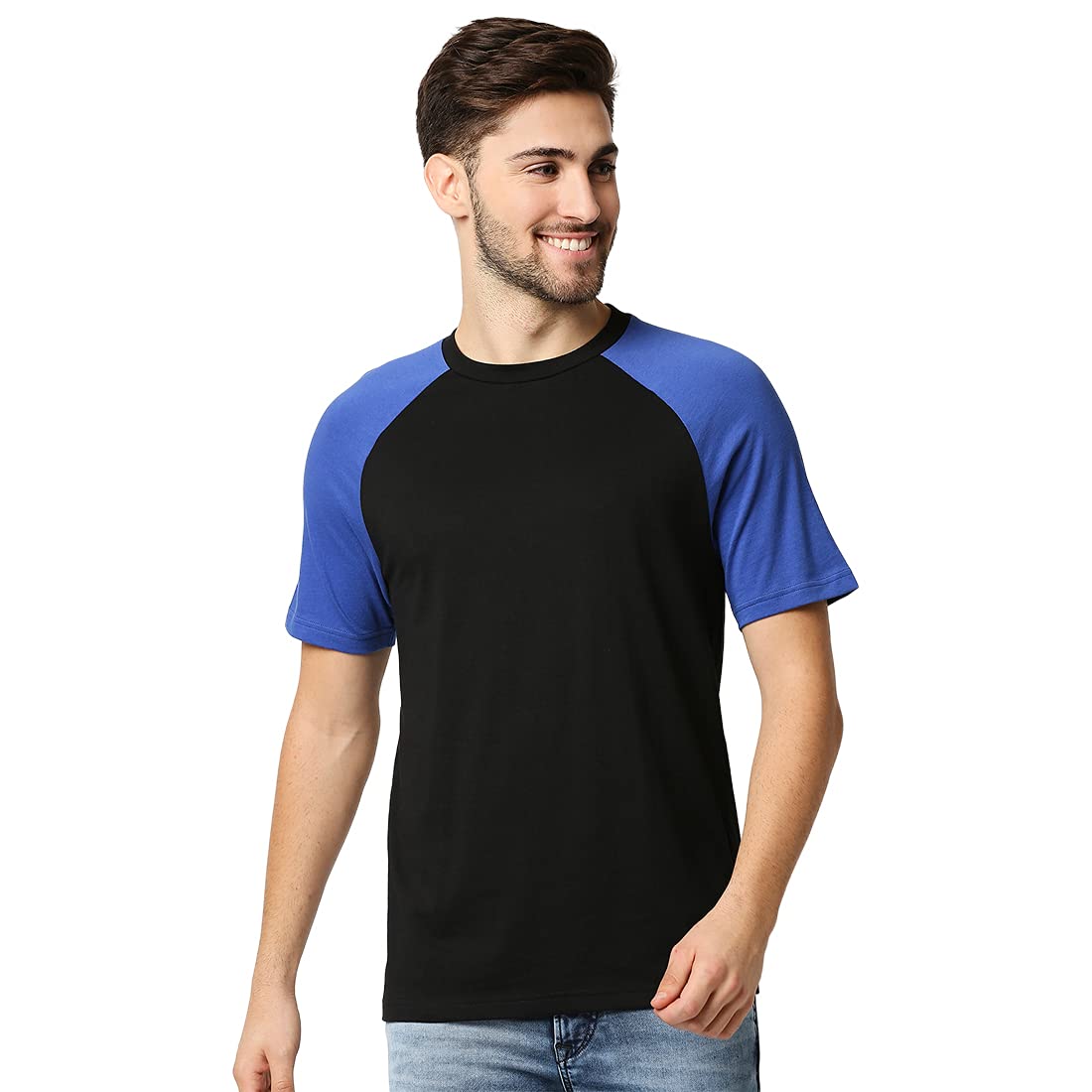 Bewakoof Mens Plain Basic Raglan T-Shirt