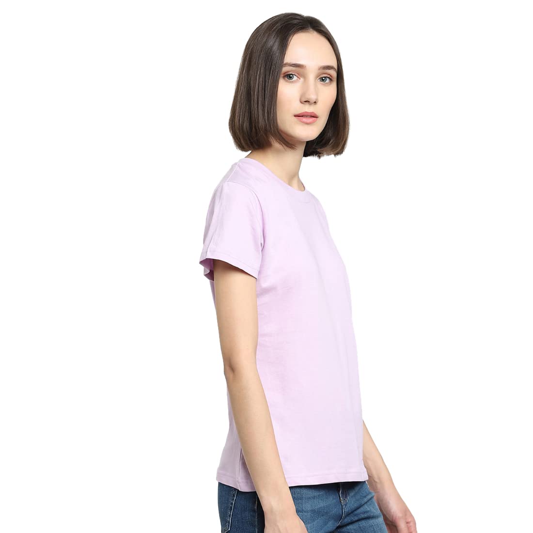 Bewakoof Lilac Bloom Half Sleeve T-Shirt