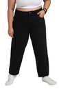 High Star Women Plus Size Mom Fit High-Rise Stretchable Jeans Black
