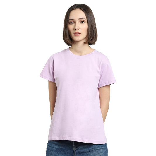 Bewakoof Lilac Bloom Half Sleeve T-Shirt