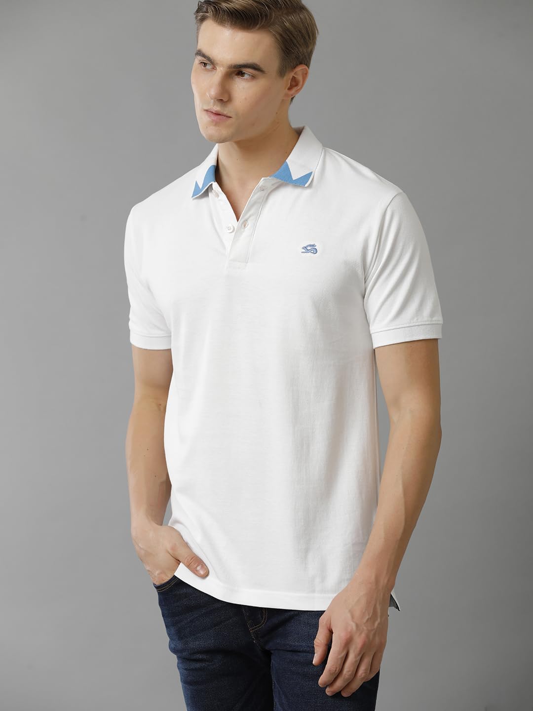 ADRO Premium Cotton Polo for Men (PN23-H-PLN-WH_White)