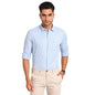 Turtle Men 100% Cotton Slim Fit Casual Printed Light Blue Shirt