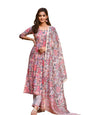 Pinkmint Abstract Printed Anarkali Kurta & Stright Kurta with Fancy Dupatta Set for Women Pink