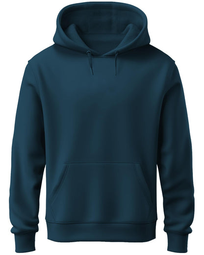 ADRO Men's Cotton Neck Hooded Sweatshirt (H22-M-PLN-SB_Teal)