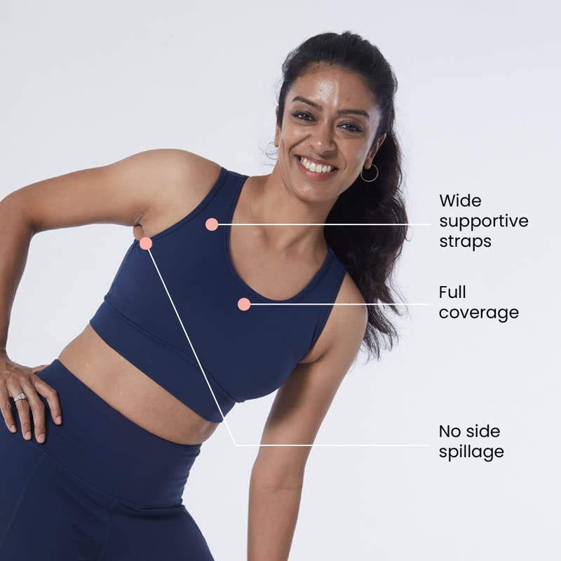 BlissClub Womens Polyester Lightly Padded Wire Free Sports, Full-Coverage Bra