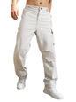 Hubberholme Men Grey Casual Summer Cotton Loose Fit Solid Trousers_2