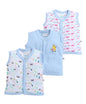 BUMZEE Sky Blue & White Girls Sleeveless Jablas Pack of 3 Age - 6-9 Months (Peb9309D-sbl.wht)