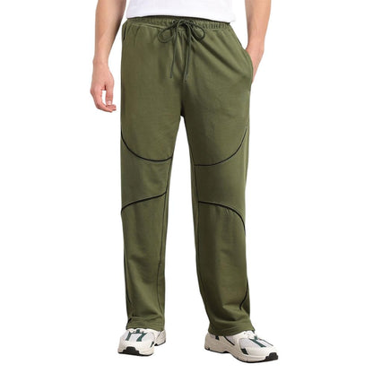 Nobero MenS Straight Track Pants (1M-Bwjg-R0167-Og_Olive Green