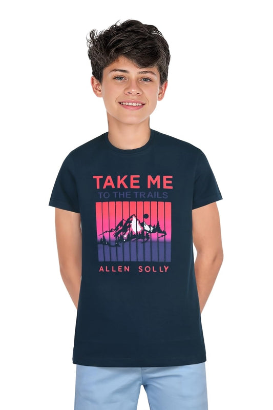 Allen Solly Boys Regular Fit Printed Graphic Crew Neck T-Shirt