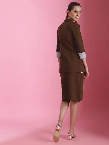 Selvia Womens Co-ords Set|Lycra Blazer & Skirt Set|Casual Co-ords Set for Women|Two Piece Co-ord Set|Blazer & Skirt Set(692CTK1