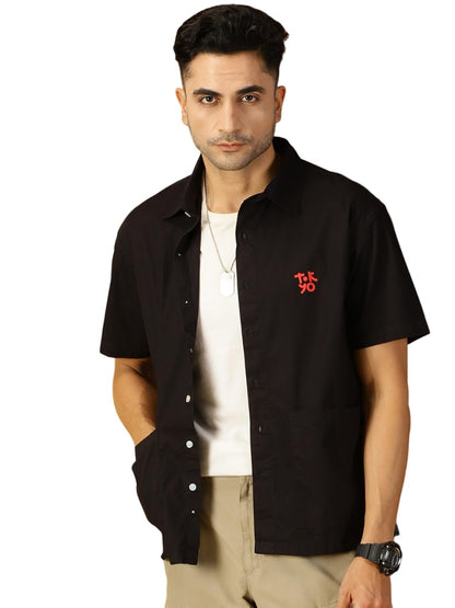Thomas Scott Mens | Classic | Boxy Fit | Short Sleeves | Spread Collar | Solid | 2 Pockets | 100% Cotton | Casual | Shirt (TS12