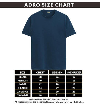 ADRO Men's Solid Regular Fit T-Shirt (RCM3-PLN-BL-NB-SB_Black,Navy,Teal