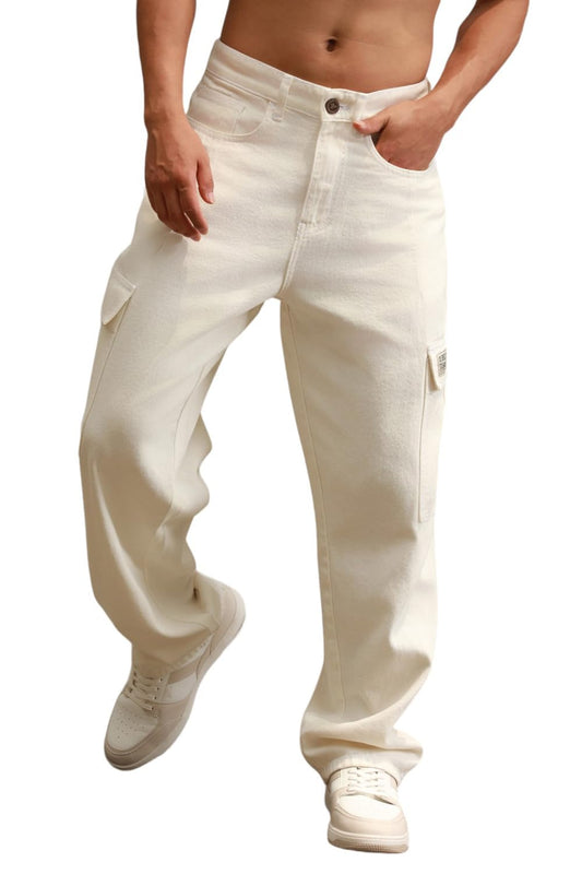 Hubberholme Men Grey Cotton Relaxed Fit Mid-Rise Solid Jeans