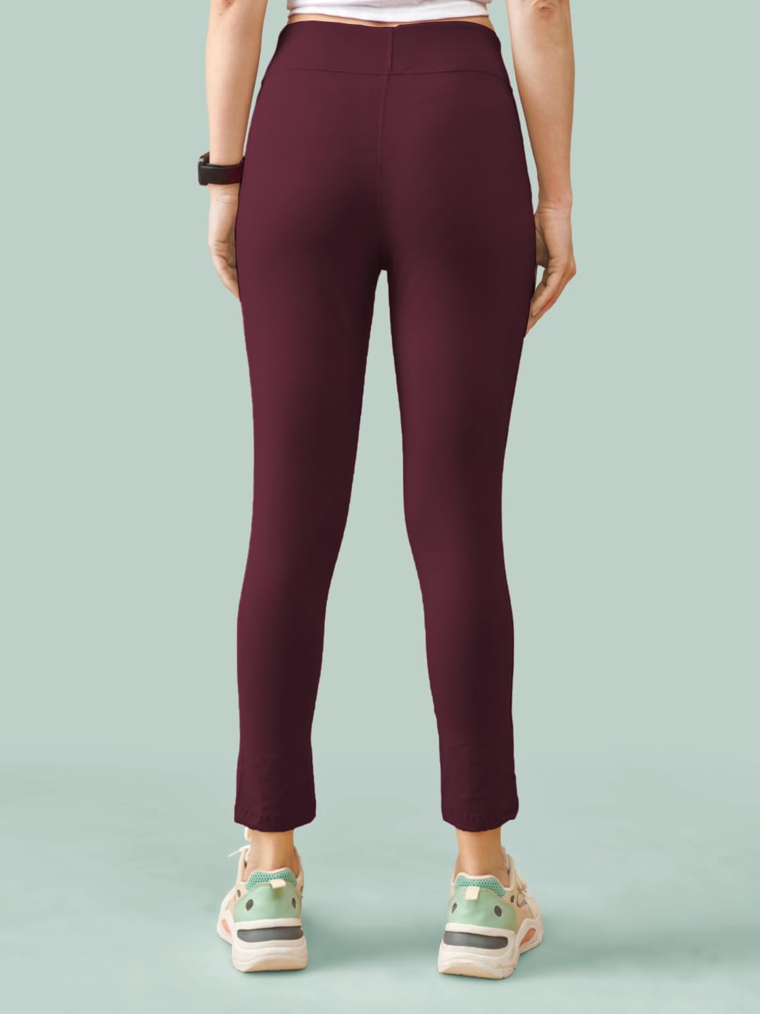 Lyra Premium Cotton Lycra High Waist Ankle Leggings For Women