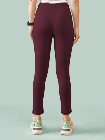 Lyra Premium Cotton Lycra High Waist Ankle Leggings For Women