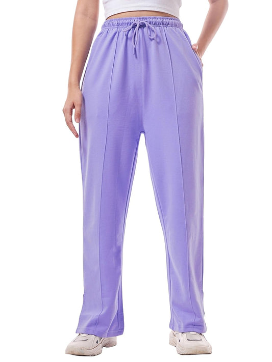 Bewakoof Air 1.0 WomenS Solid Regular Fit Cotton Blend Track Pant_580444_Purple_2Xl