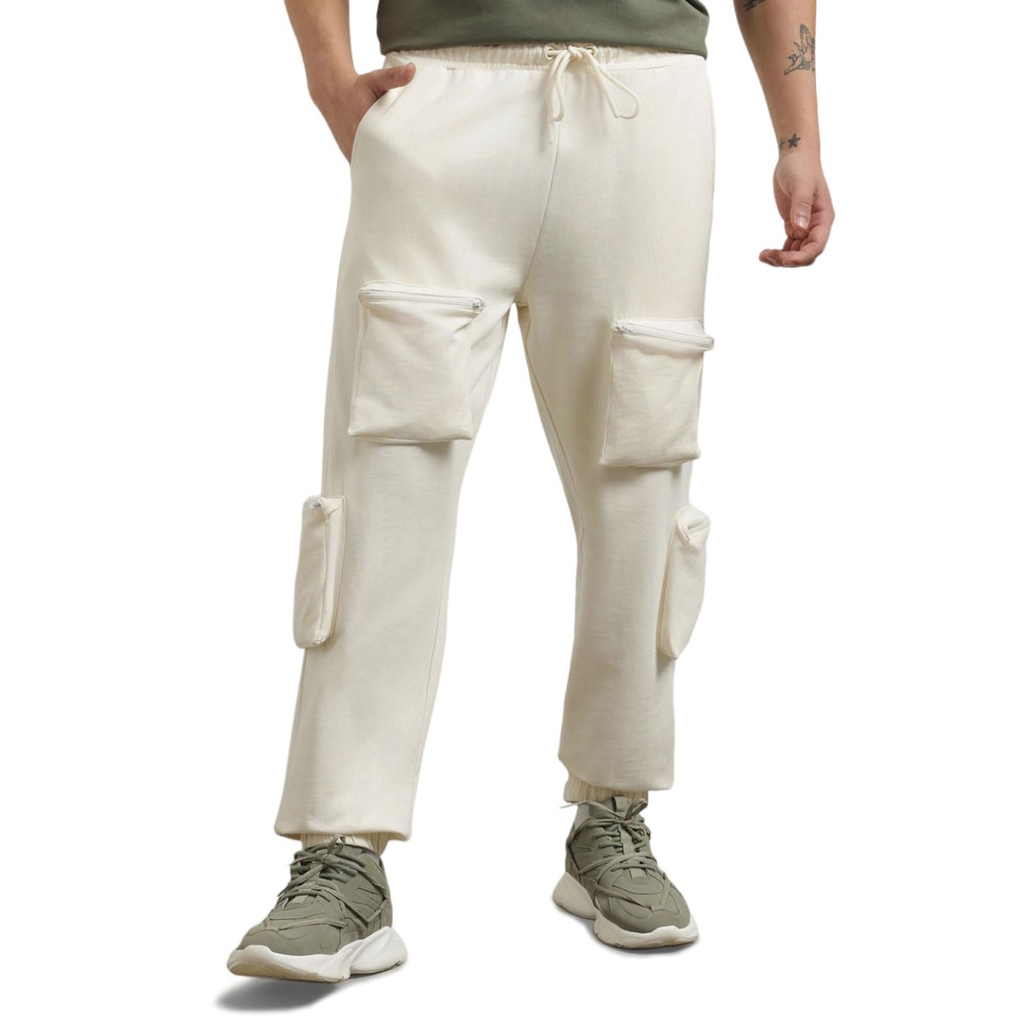 Nobero MenS Loose Sweatpants (1M-Bwjg-R0112-Aw_Arctic Wolf