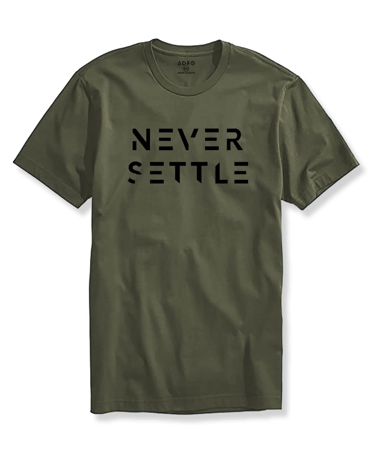 ADRO Mens Never Settle Cotton T-Shirt (RN22-03-SET-OL_Olive)