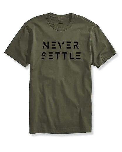 ADRO Mens Never Settle Cotton T-Shirt (RN22-03-SET-OL_Olive)