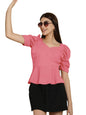 Tee Projekt Solid Stylish Casual Slim Fit Top & Tunic for Women & Girls| Trendy Western Tops for Women Stylish
