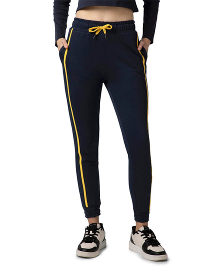 FYLTR Womens Joggers with Side Tape Detailing - Elasticated Waistband | Contrast Drwacord | Elastic Hem