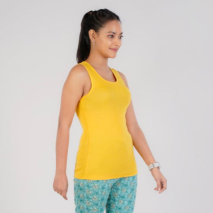 Rupa Colors Playsure Solid 100% Combed Cotton Rib Fabric, Womens Tank Top, Sleeveless Pack of 1