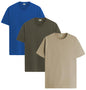 ADRO Mens Solid Regular Fit T-Shirt (RCM3-PLN-RB-OL-BE_Royal Blue,Olive,Beige