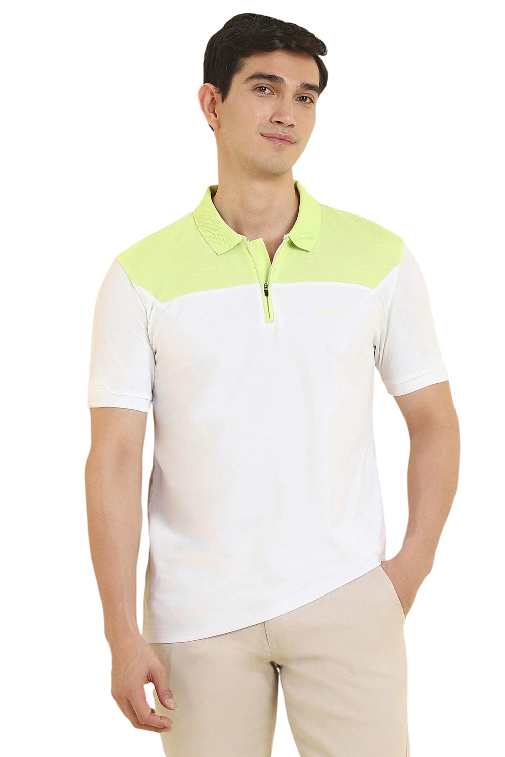 Allen Solly Men Regular Fit Casual Cotton Polyester Half Sleeve Polo Shirt