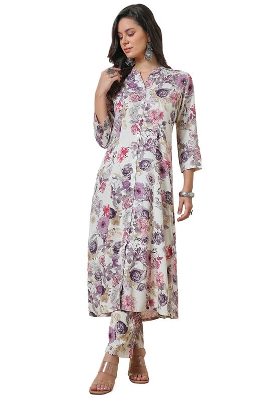 Soch WomenS Rayon Co-Ords Set (Cwa4Ks10430A_Off White