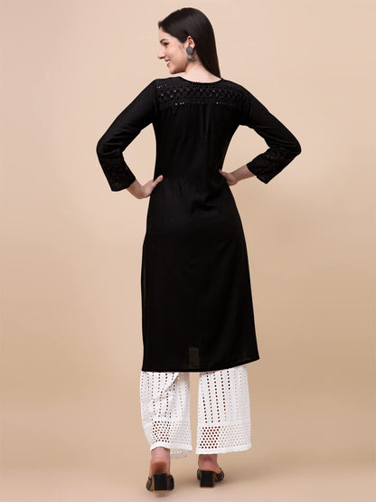Gufrina WomenS Viscose Rayon Printed Straight Kurta And Palazzo Set For Girls