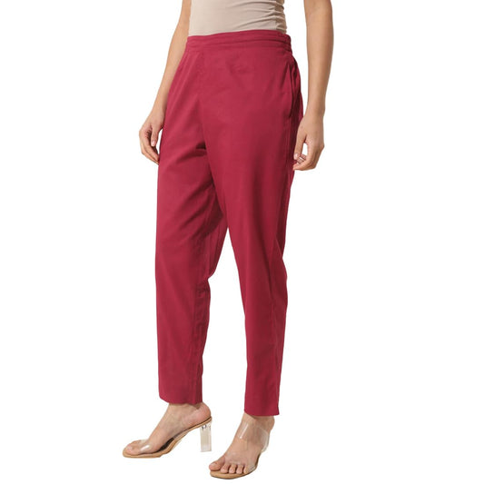 Fabindia WomenS Regular Casual Pants (2124217Red_Red