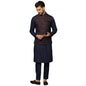 Kisah MenS Purple Kurta Jacket Trousers Set Cotton Blend, Woven Design, Full Sleeves, Straight, Regular Fit, Mandarin Collar Et