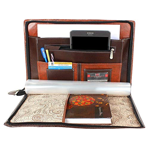 Eclet Size Document File Folder Certificates, Legal Paper Holder PU Leatherette Material Professional Waterproof Chain File Offi