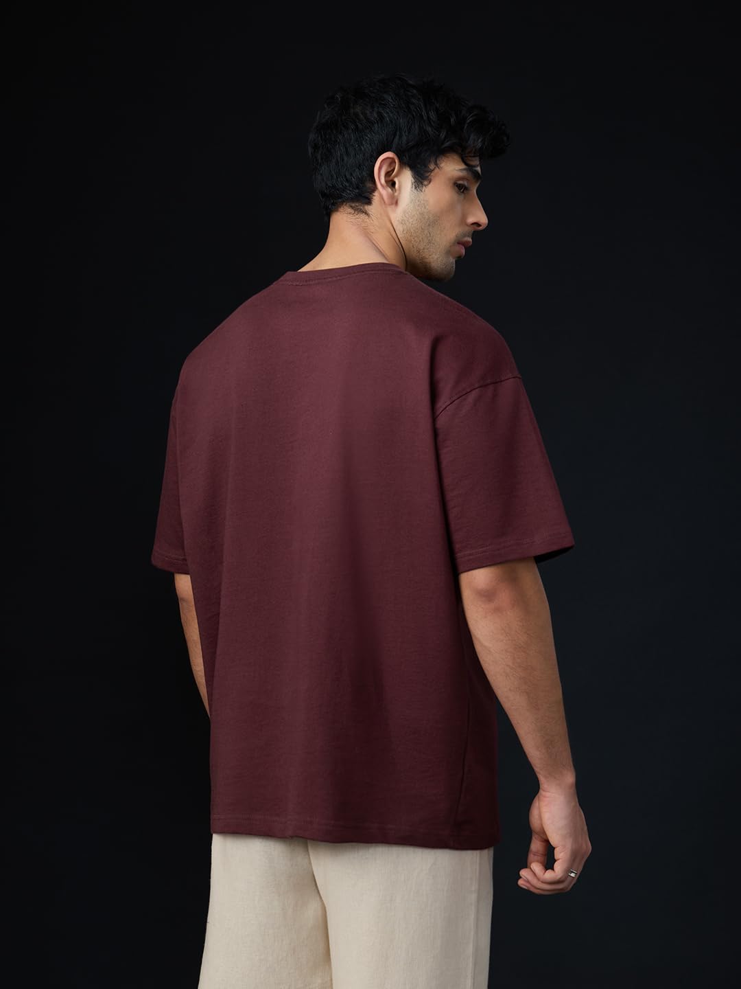 The Souled Store Phir Hera Pheri: Baburao Men and Boys Short Sleeves Round Neck Red Graphic Printed Cotton Oversized Relaxed Fit
