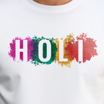 Peppyzone Mens Premium Cotton Happy Holi Printed Tshirt for Men Stylish - Trending T Shirts for Men | T-Shirt for Man | T Shirt