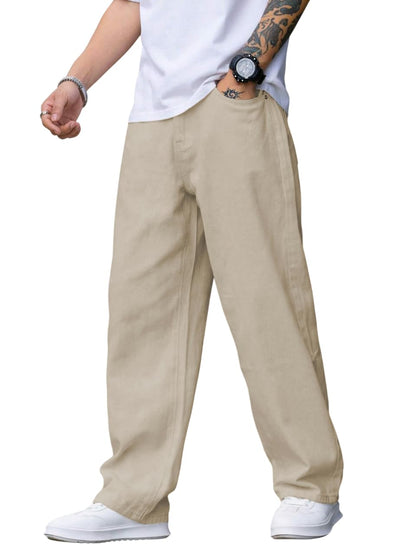 TAGAS Men Mid Rise Relaxed Fit Denim Jeans | Loose Jeans | Baggy Fit Denim Jeanspant | Mdj-22, Cream, 30