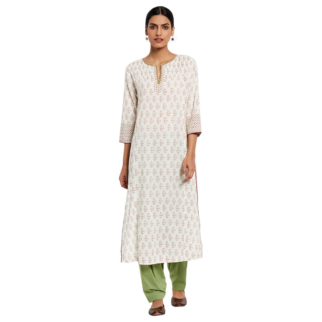 Fabindia WomenS Cotton Regular Kurta_Natural_S
