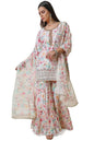 Soch Womens Cream Brasso Botanical Print Suit Set With Dupatta