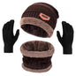 Digital Shopee Winter Knit Beanie Set Of Cap Hat Neck Warmer Scarf And Woolen Gloves Set Skull Cap For Men/Women - (Black, 3 Pie
