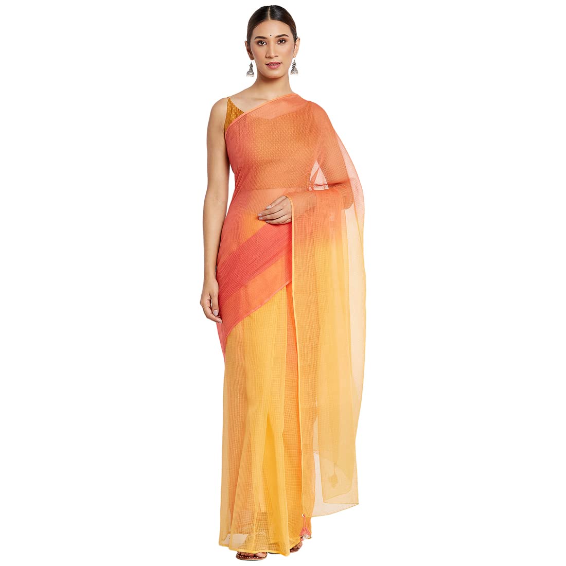 Fabindia WomenS Cotton Sari (209672102_Blue)